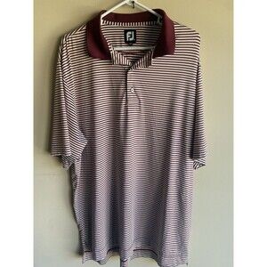 Footjoy FJ Striped Golf Polo Shirt Performance Logo Top Mens XL Short Sleeve